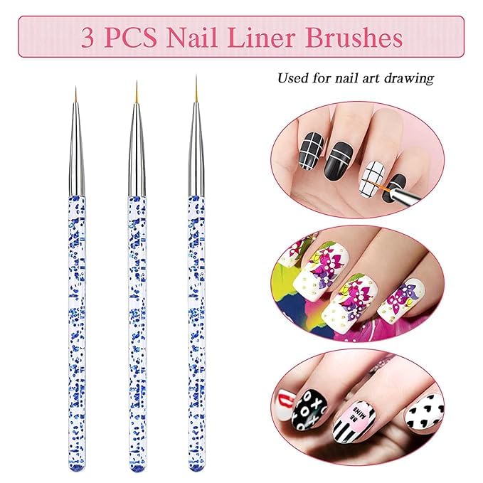 Nail Art Design Tools Set, 5 Piece Dotting Pen Tool with 3 Piece