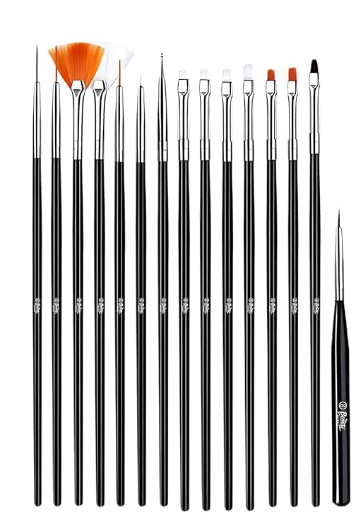 Set of 15 Acrylic Nail Art Brushes