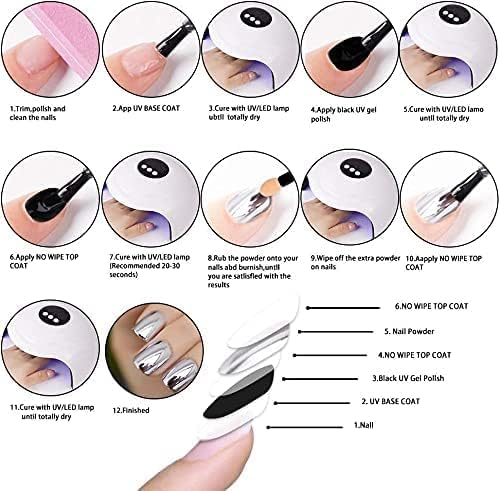 6 Colors Chrome Nail Powder Set