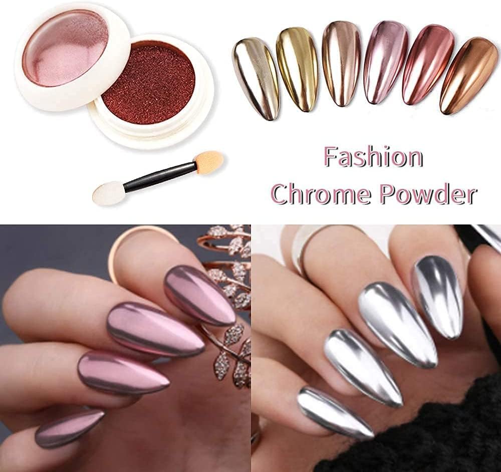 6 Colors Chrome Nail Powder Set