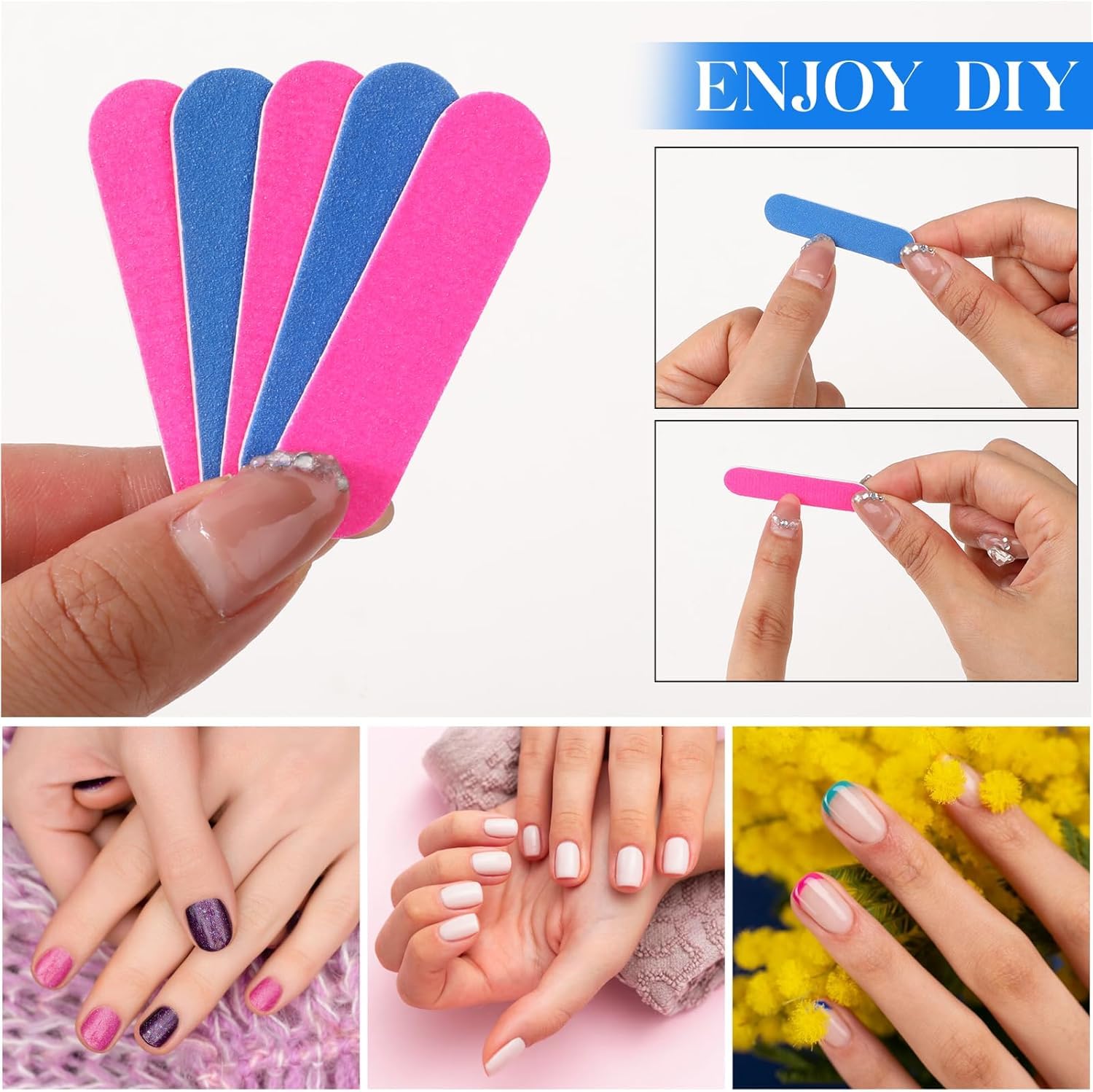 Mini Nail Files 100 Pcs Disposable Double Sided Nail File