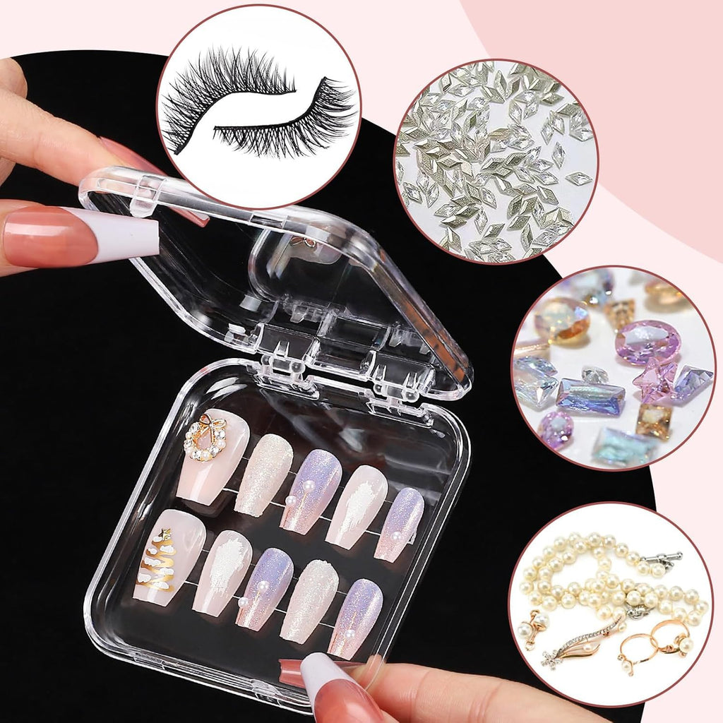 Clear Acrylic Press On Nail Storage Containers, 1 Piece Display Box Set