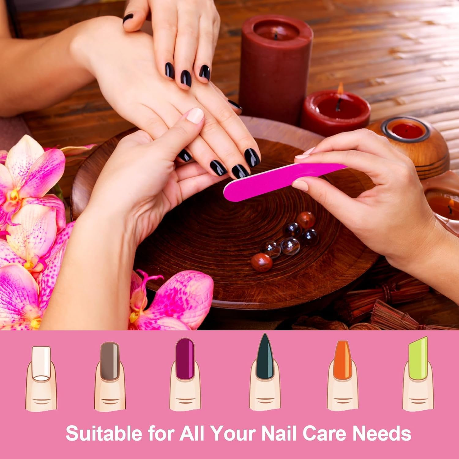 Mini Nail Files 100 Pcs Disposable Double Sided Nail File