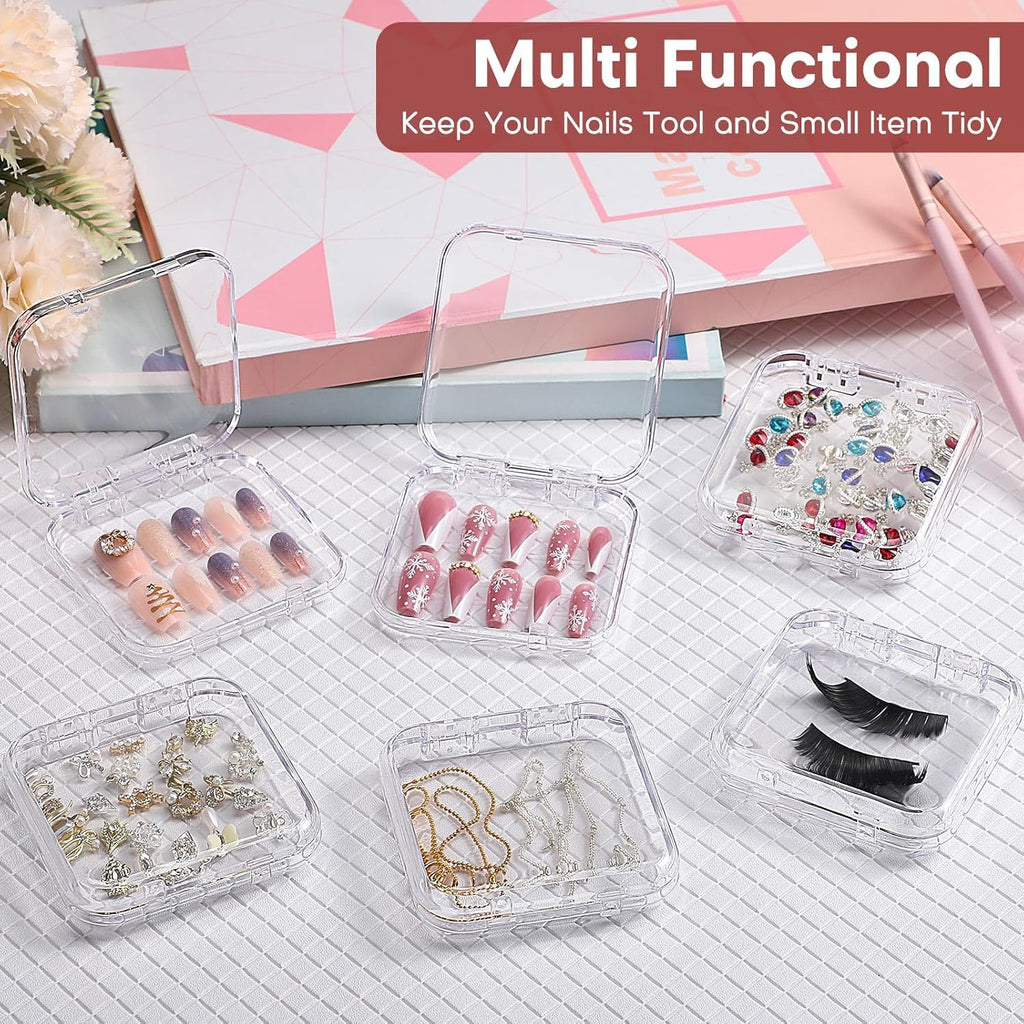 Clear Acrylic Press On Nail Storage Containers, 1 Piece Display Box Set